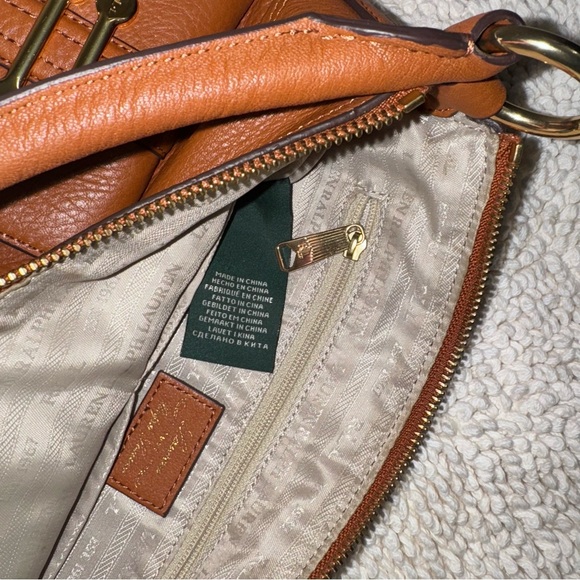 Ralph Lauren Bermondsey pebbled brown/tan leather satchel bag - Picture 7 of 10